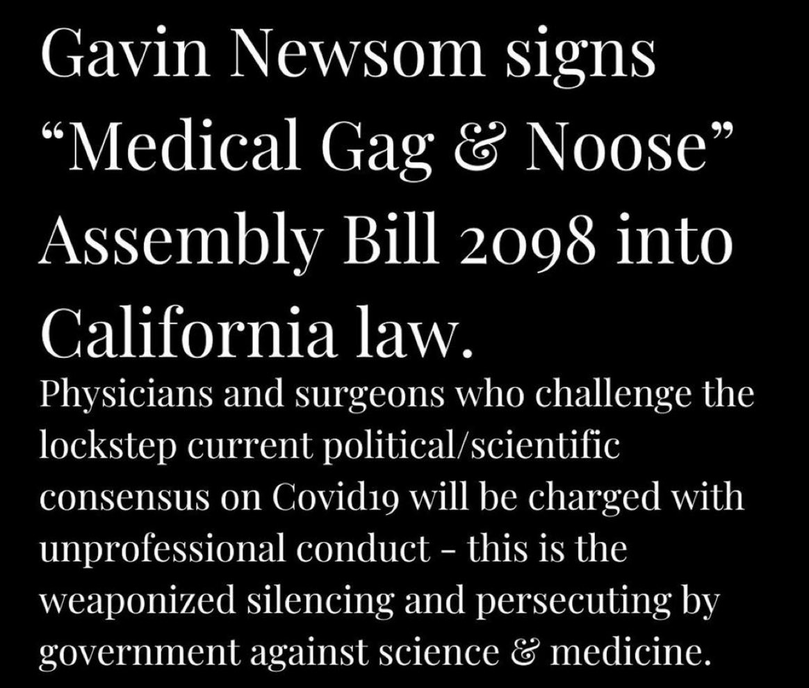 DrEliDavid's tweet photo. When asked “should I get my 5th booster shot?” by their patients, doctors in California have to either lie and betray their medical oath, or tell the truth and risk losing their medical license.
_ https://t.co/PhrQvRDBR0