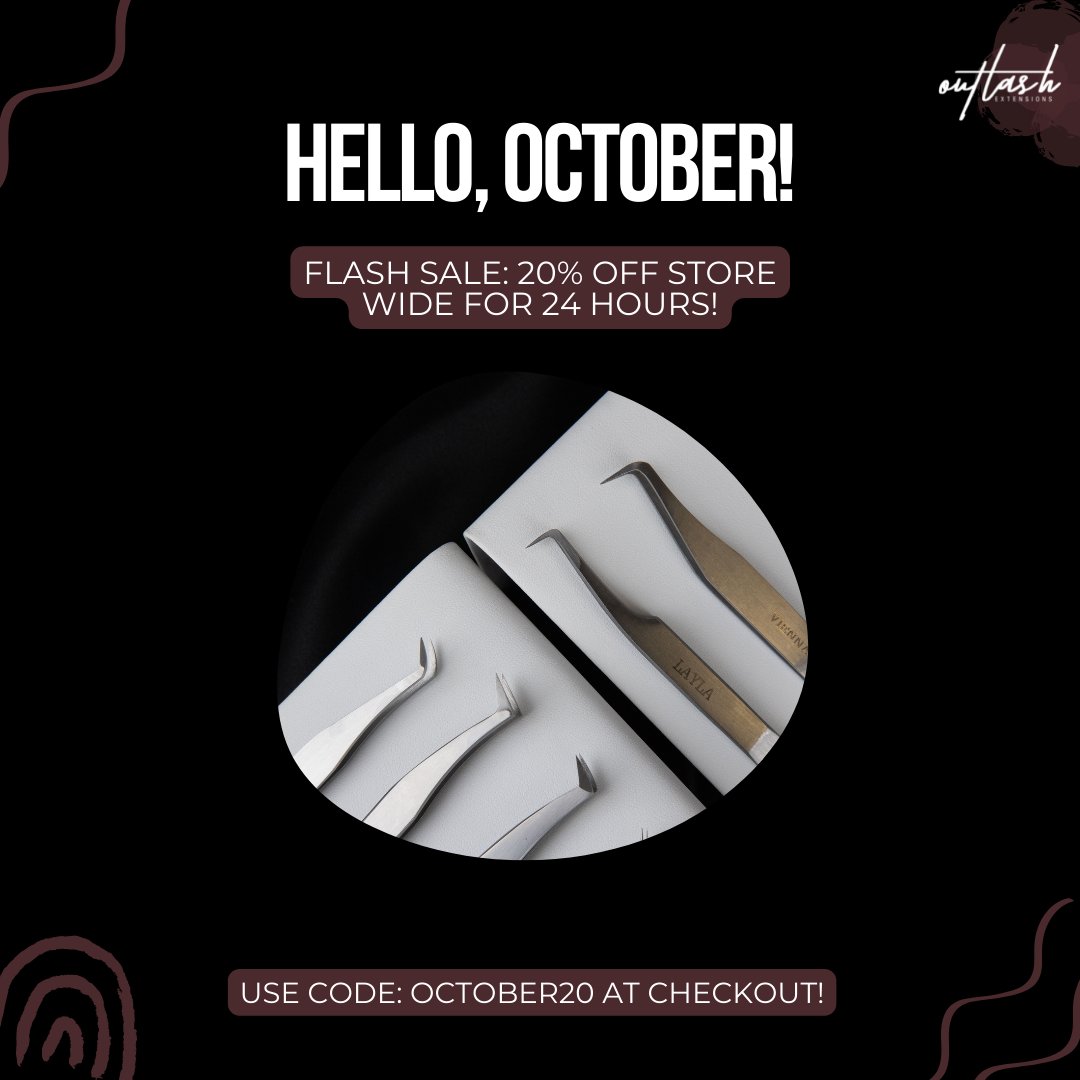 outlashX's tweet photo. We're celebrating October with a 24-hour flash sale! Save 20% off your entire order with code: october20 at checkout. Discounted items and online education INCLUDED! ⁠Shop now at: https://t.co/z9W4t2ObMN https://t.co/azmGRcfCMj