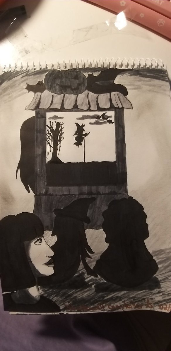 Mein Beitrag zum #cozytober22 :) 
Zuerst gesehen bei @kritzelpixel und ich fand das Thema erst schwierig darzustellen, aber find es ganz gut. Thema war: Schattenwelt 🍄🎃