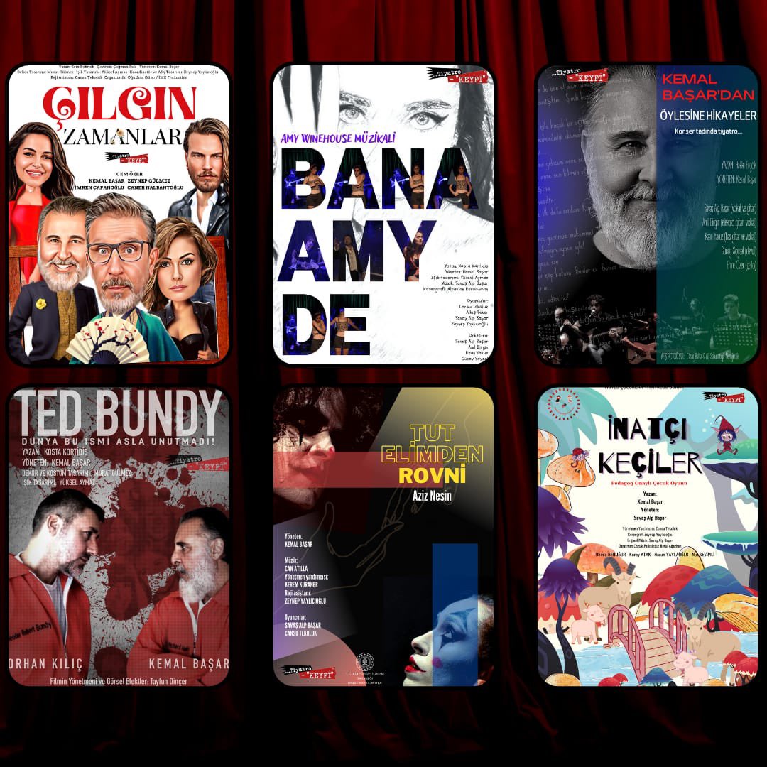 tiyatrokeyfi's tweet photo. 2022 - 2023 tiyatro sezonuna 2’si yeni, 6 eserle giriyoruz.

Provaları süren ‘Çılgın Zamanlar’ 14 Ekimde, ‘İnatçı Keçiler’ ise 15 Ekimde prömiyer yapıyor.

‘Bana Amy De’, ‘Öylesine Hikayeler’, ‘Ted Bundy’ ve ‘Tut Elimden Rovni’ bu sezon da devam ediyor.

#tiyatro #sanat #istanbul https://t.co/GDTTZJRoqx
