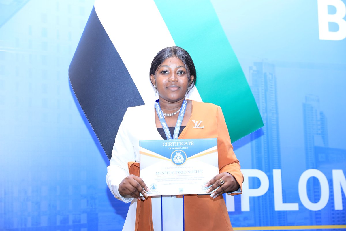 MesehN's tweet photo. Received an Award for my outstanding performance at the Best Diplomats Conference in Dubai 2022 https://t.co/5g68ZYgwmg