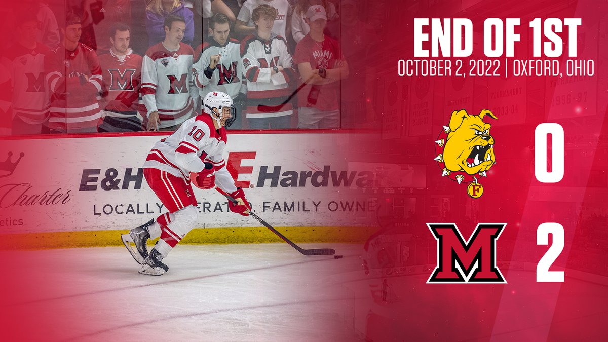 MiamiOH_Hockey's tweet photo. Miami leads 2-0 after the first! Let's keep rolling🔥🔥

#RiseUpRedHawks https://t.co/hD0VEjE2sb