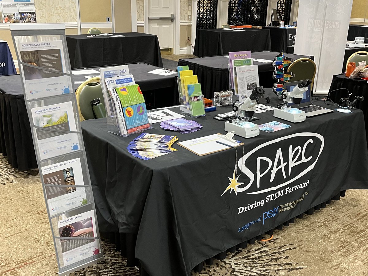 SparcScience's tweet photo. SPARC is set up and ready for PSTA @TeachPASci. Come stop by to see what we can offer! @pennstateCSATS @MobileLabCo @PABiomed @enginecentralpa @IU13 @LancSTEM #steminpa #mobilestem @Sci_Rem https://t.co/Q0lkfVOcjK