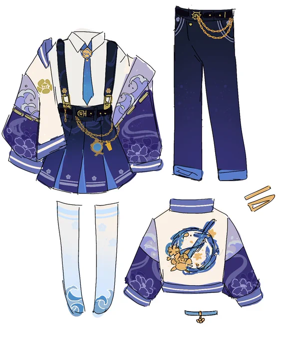 forgor to post these too, kamisato siblings inspired outfits #ayaka #ayato 