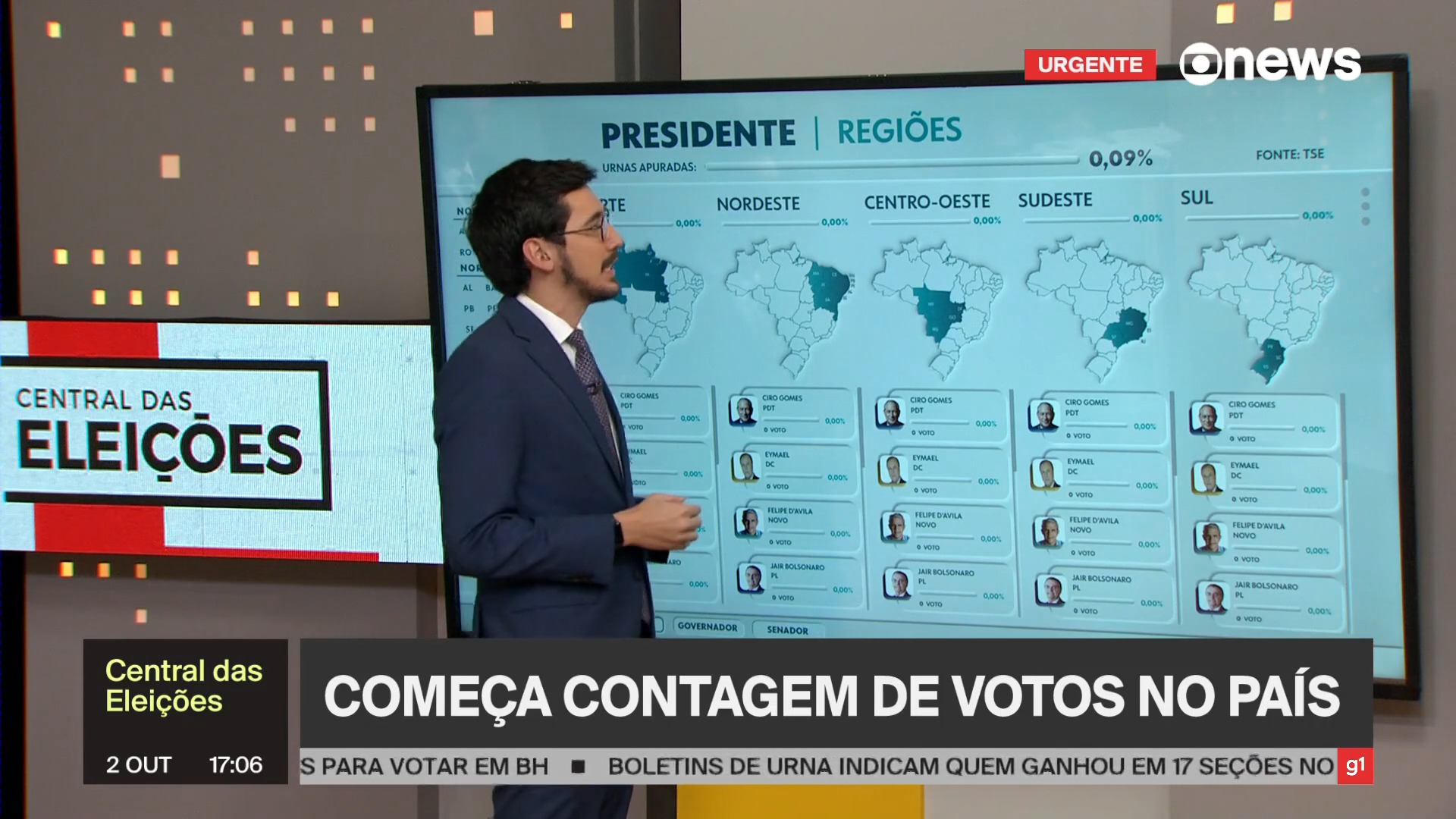 Central GloboNews' dá início à cobertura das eleições municipais