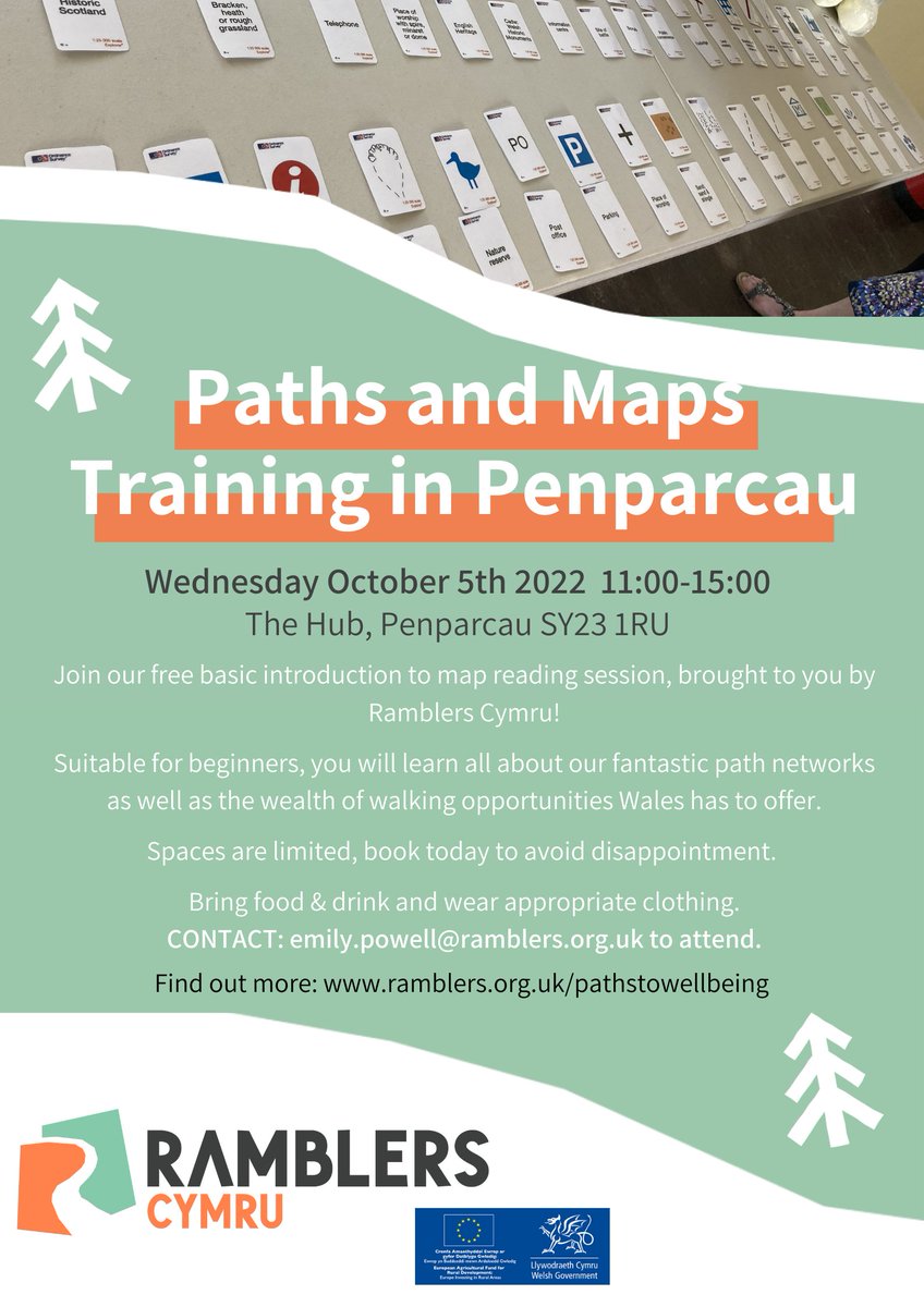 Come and join us for our #PathsToWellbeing basic intro to map reading session in Penparcau, Aberystwyth 🗺️🧭🥾🥾 and help us improve paths and nature locally