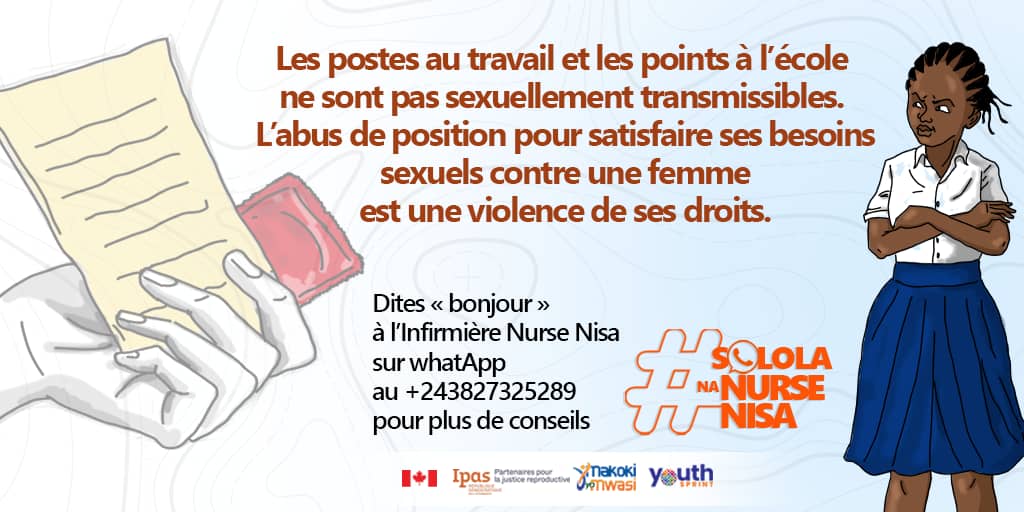 PalabaJocelyne's tweet photo. #SololaNaNurseNisa 
@IpasOrg  @giressekiyekika @MelchieI @YouthSprint 
Le refus de donner mon corps je dois rien affecté mon travail encore moins mes études et être mon supérieur hiérarchique ne vous donne pas l'accès sur mon corps.
Respectez moi car je le mérite. https://t.co/m0e8WCwp1c