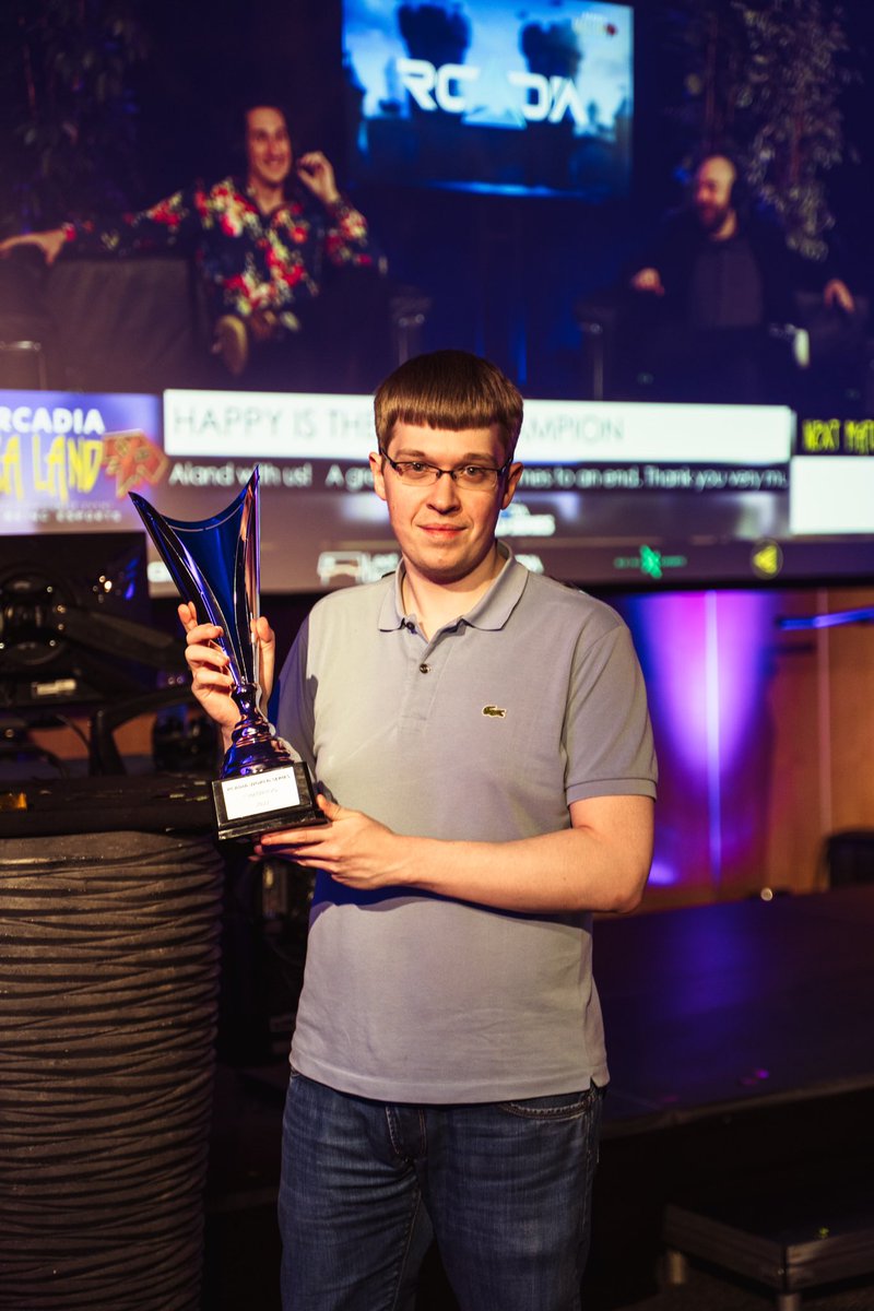 The winner of the first <a href="/rcadia_official/">RCADIA</a> WC3 World Series is Happy! 🏆
#RaRaLand has sadly come to an end, but the memories will last forever.

Thanks to everyone for attending, as well as our partners <a href="/QpadOfficial/">QPAD</a>, <a href="/LeetDesk/">LeetDesk</a> and <a href="/Back2Warcraft/">Back2Warcraft</a> for making it possible.