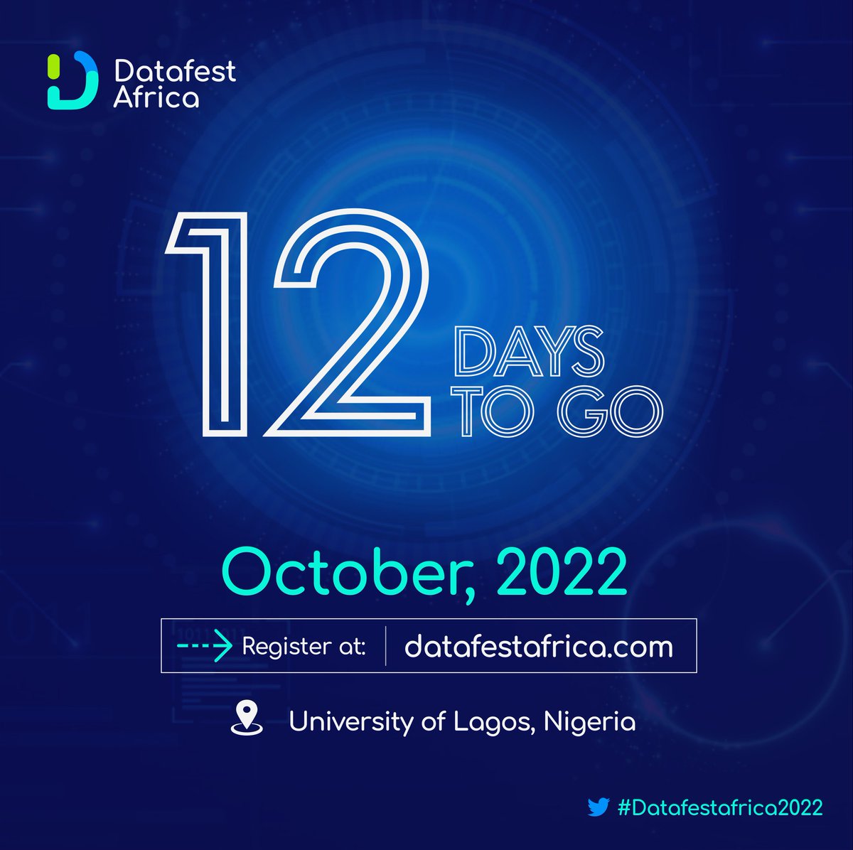 In #12days #DataFestAfrica22 #DFA22 will be live.....