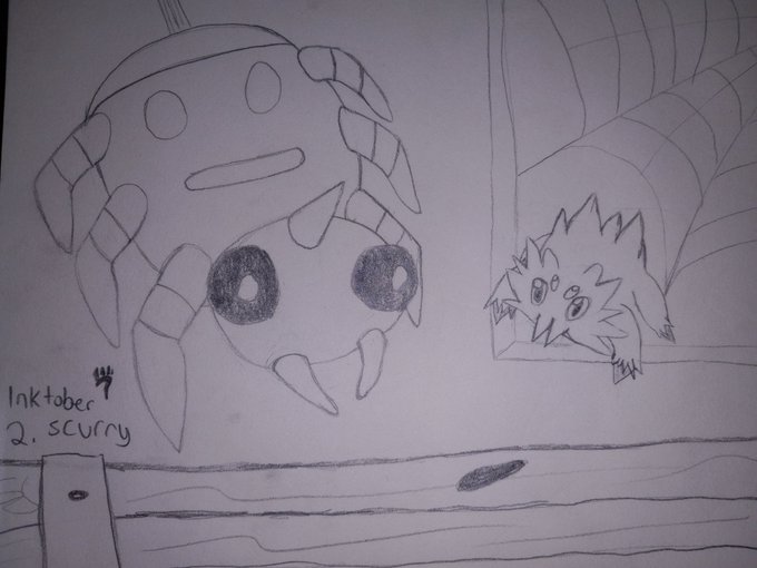 Today was scurry for #inktober. I am still doing pokemon, today we have Joltic and Spinnarac. Joltic<a href="/tag/inktober"class="tags">#inktober</a><a href="/tag/drawing"class="tags"><span>#drawing</span></a><a href="/tag/pokemon"class="tags"><span>#pokemon</span></a>