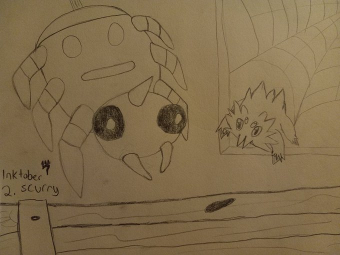 Today was scurry for #inktober. I am still doing pokemon, today we have Joltic and Spinnarac. Joltic<a href="/tag/inktober"class="tags">#inktober</a><a href="/tag/drawing"class="tags"><span>#drawing</span></a><a href="/tag/pokemon"class="tags"><span>#pokemon</span></a>