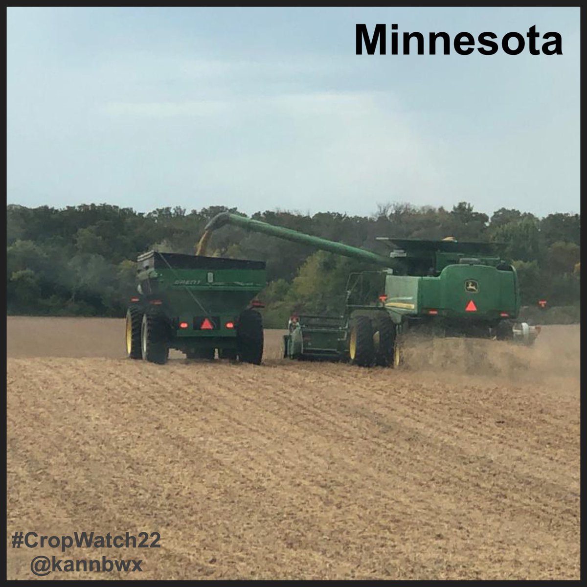 kannbwx's tweet photo. #CropWatch22 harvest scenes from this weekend. This past week (through Sunday), CW #soybeans were completed or partly completed in southeast IL, Indiana, South Dakota, Minnesota, eastern Iowa and Kansas - 6 of the 11 total. https://t.co/gU94zOfoQm