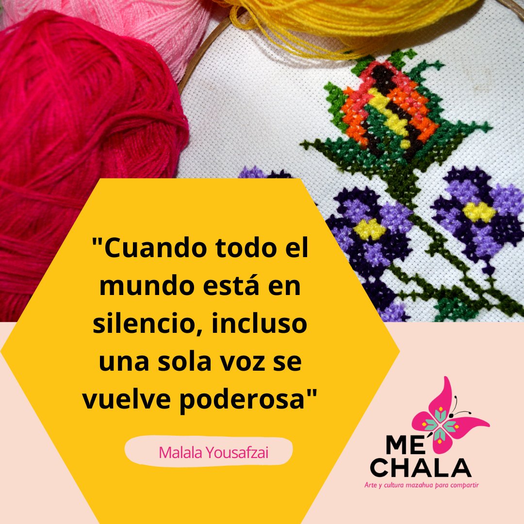 El poder de la voz ante el silencio siempre está dirigido para producir un efecto positivo en la sociedad. Así lo hacemos las mujeres mazahuas desde nuestra lengua y desde nuestros bordados. 

#MeChala #ALIDMEX #FIMI #FondoAyni