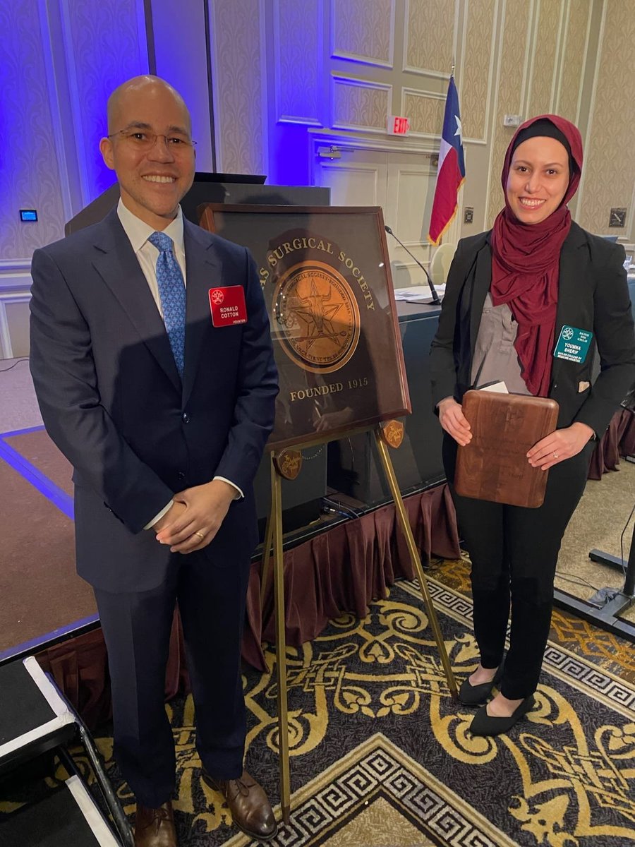 Baylor Global Surgery (@bcmglobalsurg) on Twitter photo Congratulations to <a href="/BCM_Surgery/">BCM_Surgery</a> #GlobalSurgery Chief Resident <a href="/youmnasheriff/">Youmna A. Sherif, MD</a> on being granted the Raleigh Ross Award! Given to the resident who best exemplifies the ideals of the Texas Surgical Society, this honor is well deserved!
<a href="/DrRosengart/">Todd Rosengart, MD</a> <a href="/ronaldcottonmd/">Ronald T Cotton, MD, FACS</a> @RachelWDavis Congratulations to <a href="/BCM_Surgery/">BCM_Surgery</a> #GlobalSurgery Chief Resident <a href="/youmnasheriff/">Youmna A. Sherif, MD</a> on being granted the Raleigh Ross Award! Given to the resident who best exemplifies the ideals of the Texas Surgical Society, this honor is well deserved!
<a href="/DrRosengart/">Todd Rosengart, MD</a> <a href="/ronaldcottonmd/">Ronald T Cotton, MD, FACS</a> @RachelWDavis