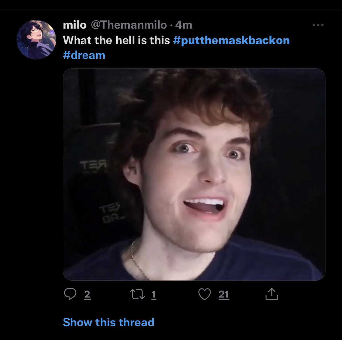 ntroexe's tweet photo. #dreamfacereveal #putthemaskbackon Mask Off-Future lyrics: mask off fuck it mask back on https://t.co/1ocnzAgYR9