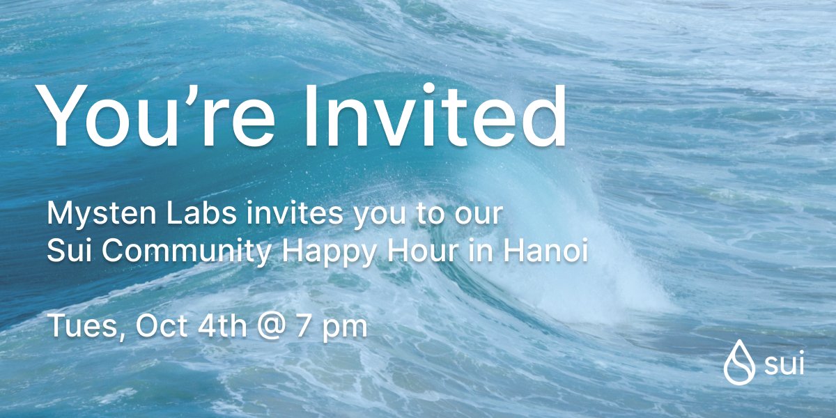 🙌 For those in Hanoi, Vietnam: Several of us are in town &amp; will be hosting a Sui Community Happy Hour with our friends at <a href="/gamejamcompany/">Gamejam</a> tomorrow. Register here: lu.ma/8hsapox5