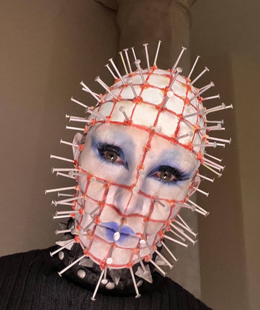 MakeupByTamaraB's tweet photo. I’ve been called Hellraiser in the past, so…
@danbickley 
Makeup Artistry by Tamara, LLC 
#halloweenmakeup #hellraisermakeup #pinheadmakeup #makeupartist #tamarabickleymakeup https://t.co/3mPuBDtEmy