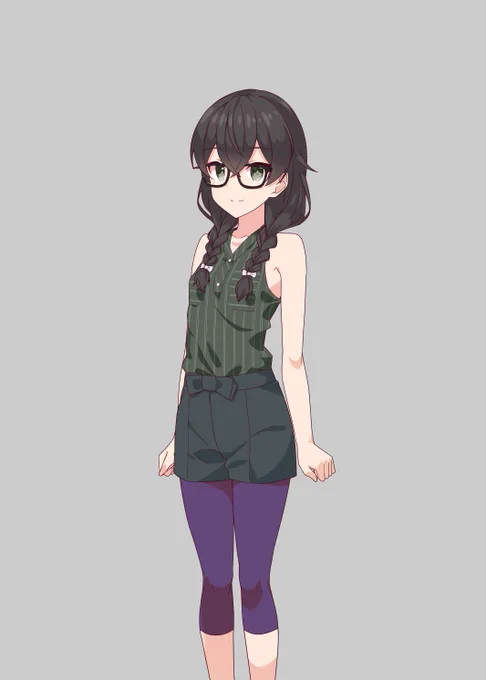 夏服差分です、レギンスの色は調整するかもしれません。 