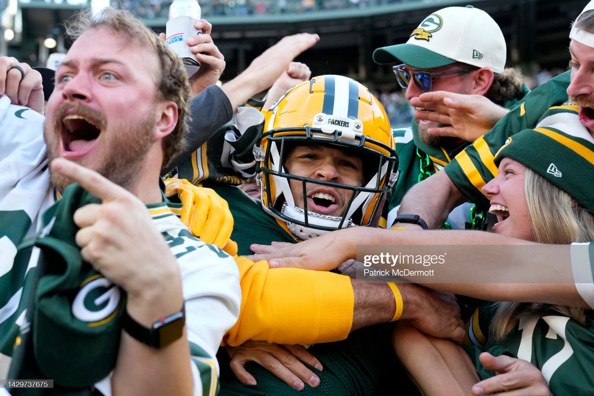 Getty Images Sport (@gettysport) on Twitter photo Fans celebrate with #ChristianWatson of the Green Bay #Packers after his 2nd quarter TD against the Patriots at Lambeau Field
📸: <a href="/PDMPhoto/">Patrick McDermott</a> #LambeauLeap #NEvsGB <a href="/ChristianW2017/">Christian Watson</a> Fans celebrate with #ChristianWatson of the Green Bay #Packers after his 2nd quarter TD against the Patriots at Lambeau Field
📸: <a href="/PDMPhoto/">Patrick McDermott</a> #LambeauLeap #NEvsGB <a href="/ChristianW2017/">Christian Watson</a>