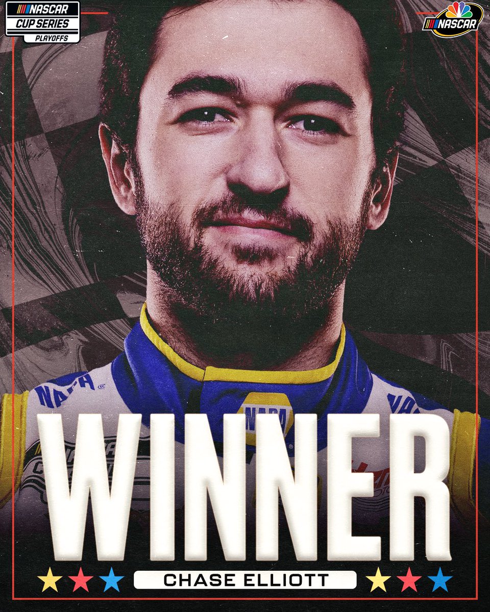 RETWEET to congratulate <a href="/chaseelliott/">Chase Elliott</a>!

WINNER at <a href="/TALLADEGA/">Talladega Superspeedway</a>! #NASCARPlayoffs