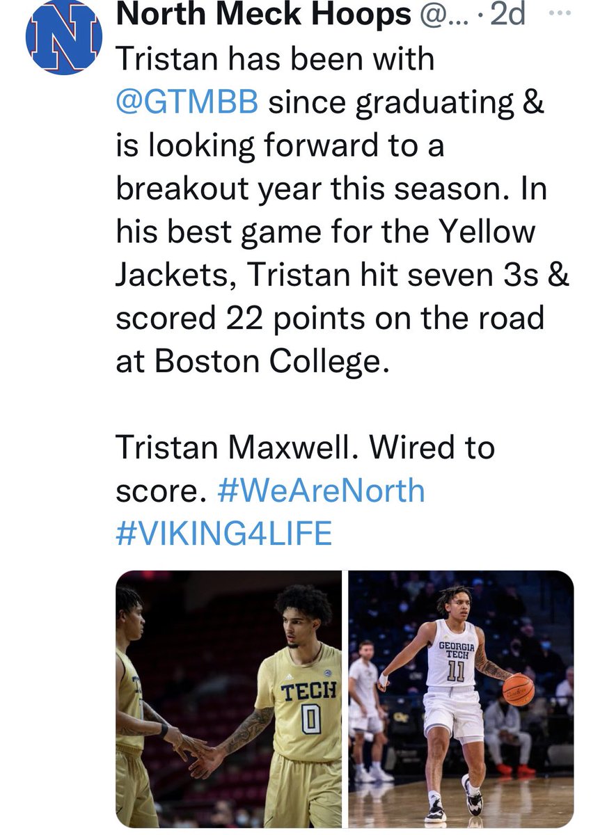 CapitalG73's tweet photo. @GTMBB Do GT Basketball fans know what’s in their arsenal?? Check this out! #11 Tristan Maxwell’s stats  from NC!! I’m ready for GT basketball to dominate by using ALL its weapons!! https://t.co/SZGkfYnqEL
