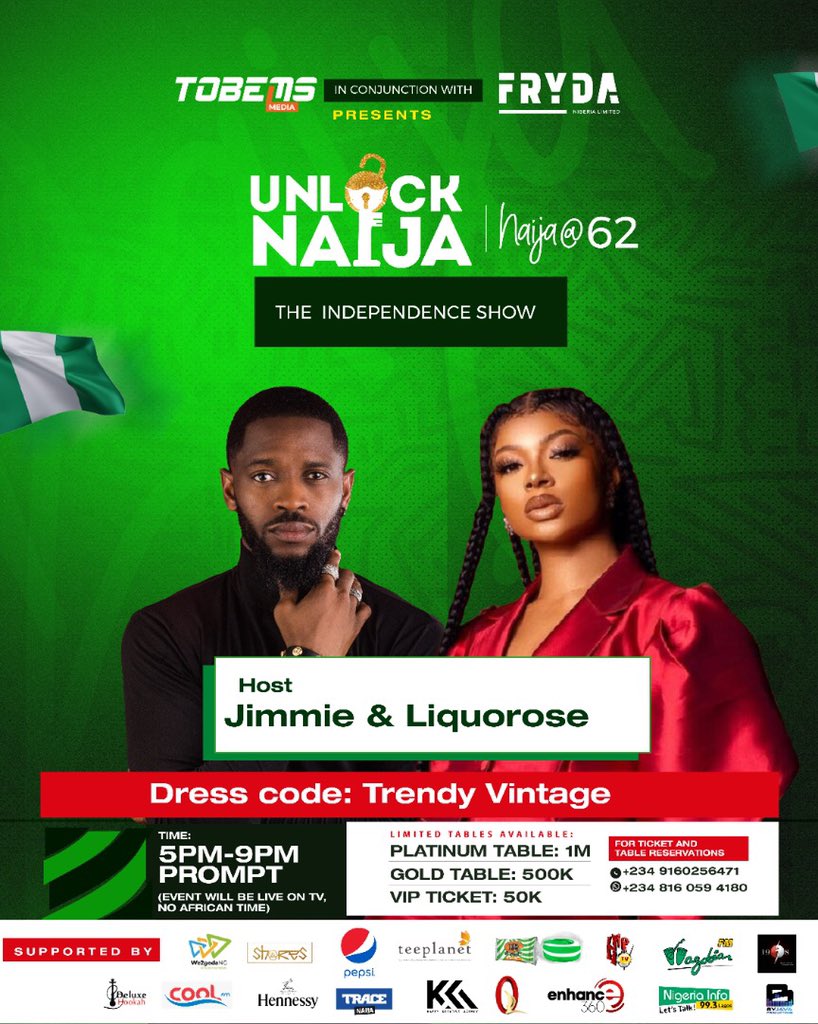 Meet The Host! 🤯🔥🔥🔥

What other guarantees do you need to know @unlocknaija_ is gonna bang hard?!

Tickets still selling at the link in the bio ☝️🏾

#TrulyNaija #Nigeria #NigeriaAt62 #Liquorose #Liquolions