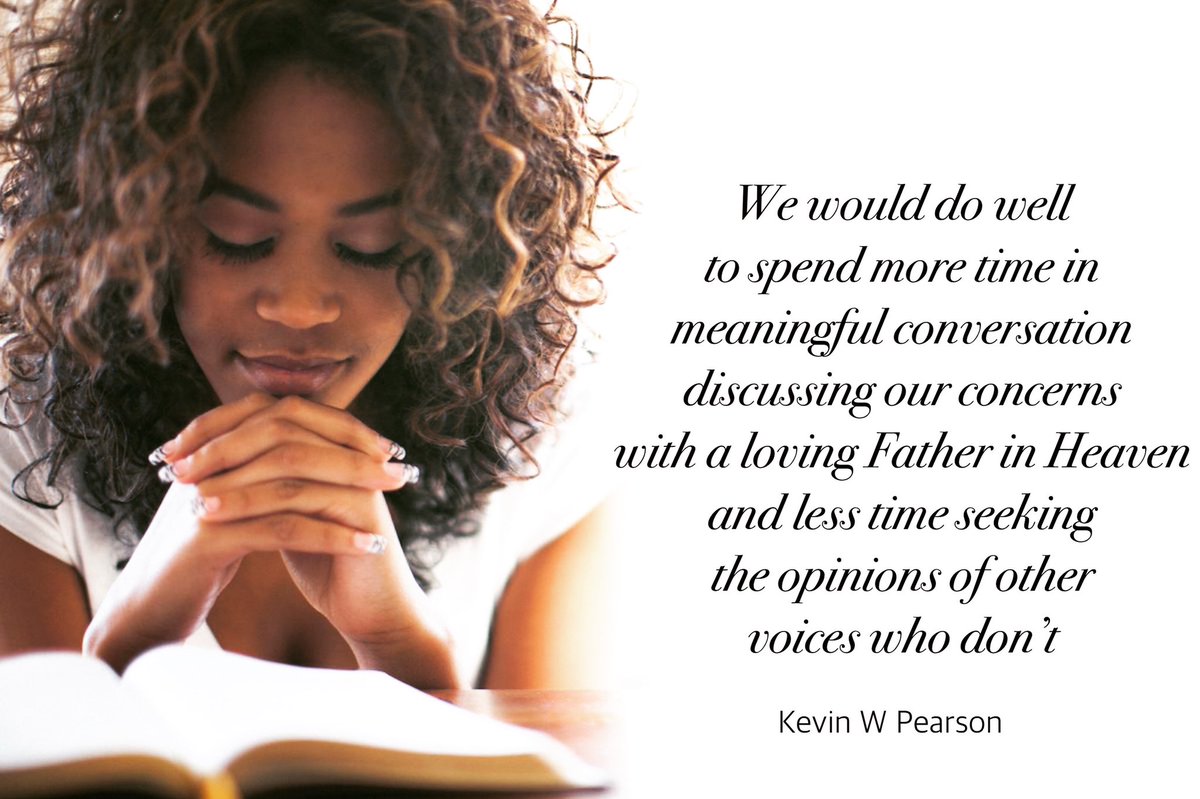 Savvy109's tweet photo. We would do well to spend more time in meaningful conversation discussing our concerns with a loving Father in Heaven and less time seeking the opinions of other voices who don’t #elderpearson #generalconference #savvy109 https://t.co/ZOwSuKVe7J