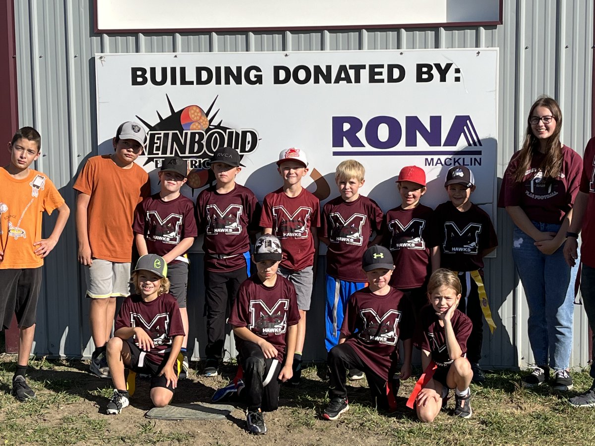 MacklinFootball's tweet photo. Great day for some flag football! Thank you to Plenty and Kerrobert for coming out to our jamboree. Great way to end a flag football season! https://t.co/b3ZcNQsV6U