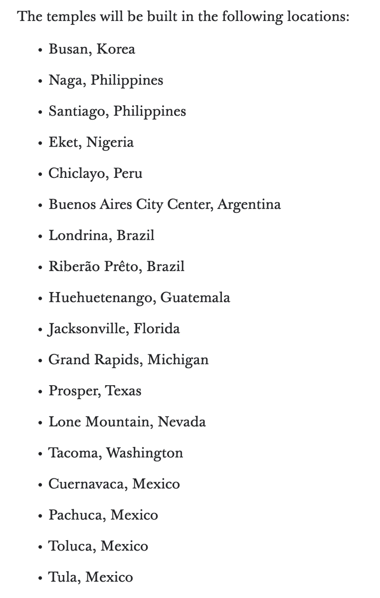 AskMormonGuy's tweet photo. 18 NEW TEMPLES 🤯 

#GeneralConference https://t.co/kueHKw3L74