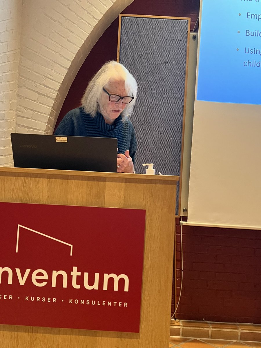 MarilynFleer's tweet photo. Historic occasion - 2 of the most senior academics in the cultural-historical community speak about “taking children seriously”. A moment to remember as Prof Emeritus Mariane Hedegaard &amp; Prof Emeritus Anne Edwards wow the audience in Denmark. Where were you when it happened? https://t.co/19UJtX8Ket
