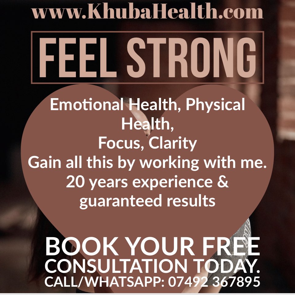 Call 07492 367895 or visit KhubaHealth.com to book your Free consultation