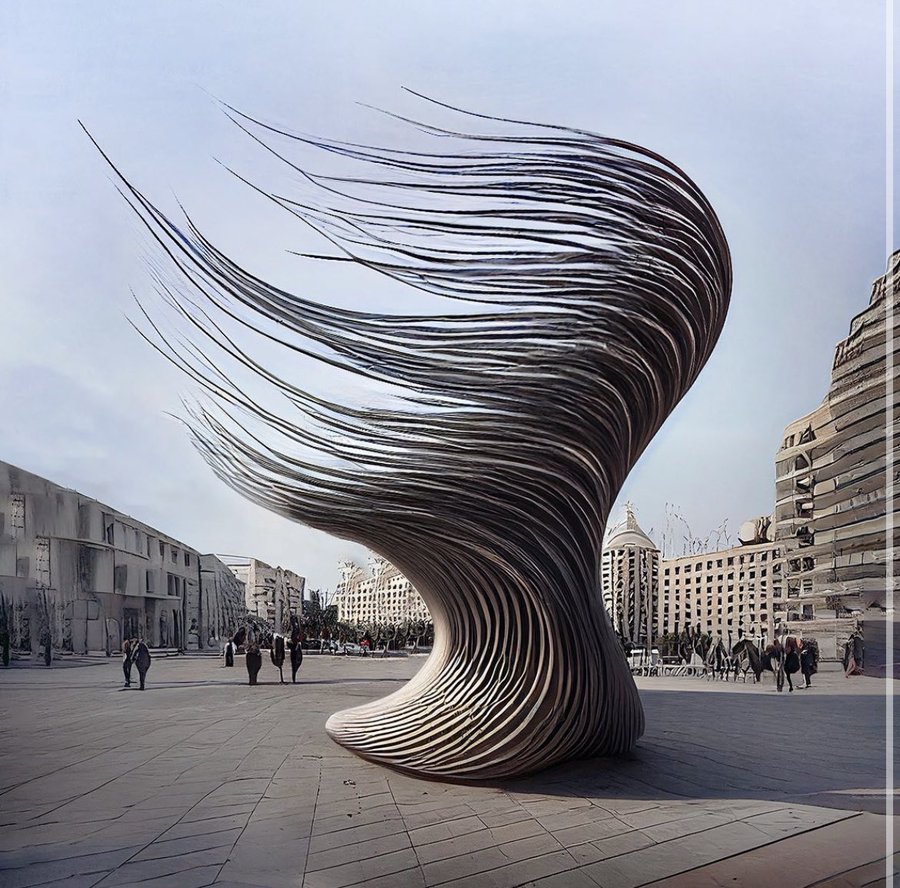 imnvzi's tweet photo. "Flowing free", a sculptural monument representing woman, life, and freedom due to the protests in Iran. Designed by Tim Fu as inspiration from #MahsaAmini #مهسا_امینی  for a square in Iran.
https://t.co/AfVPgw7S8K https://t.co/KrO5xuvGxt