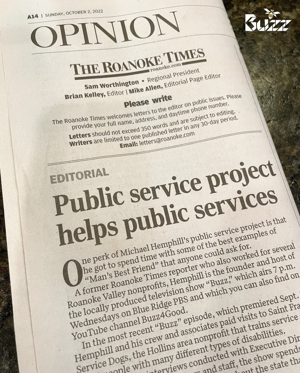 Read all about it! More buzz for BUZZ 🐝 in today’s <a href="/roanoketimes/">The Roanoke Times</a>. Many thanks to Mike Allen for sharing our story!

Read here: roanoke.com/opinion/editor…