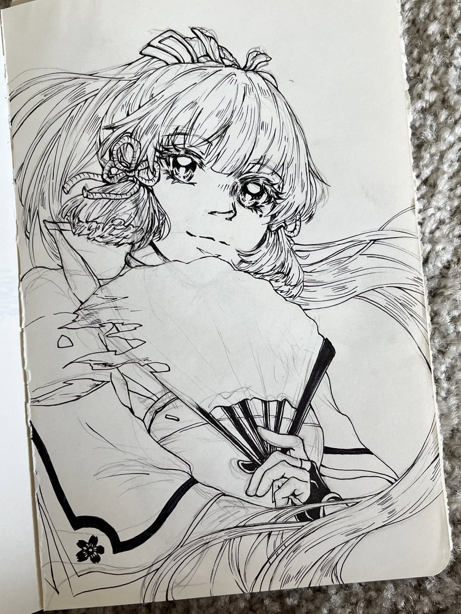 these start at $70 for a single char. happy to mail if you want for addtl shipping fee! I will prob take on 2-3, with delivery end of oct ~ mid nov. 

I like drawing hair, plants and flowers so if i go wild on those details that's on me 😂

some other trad examples 