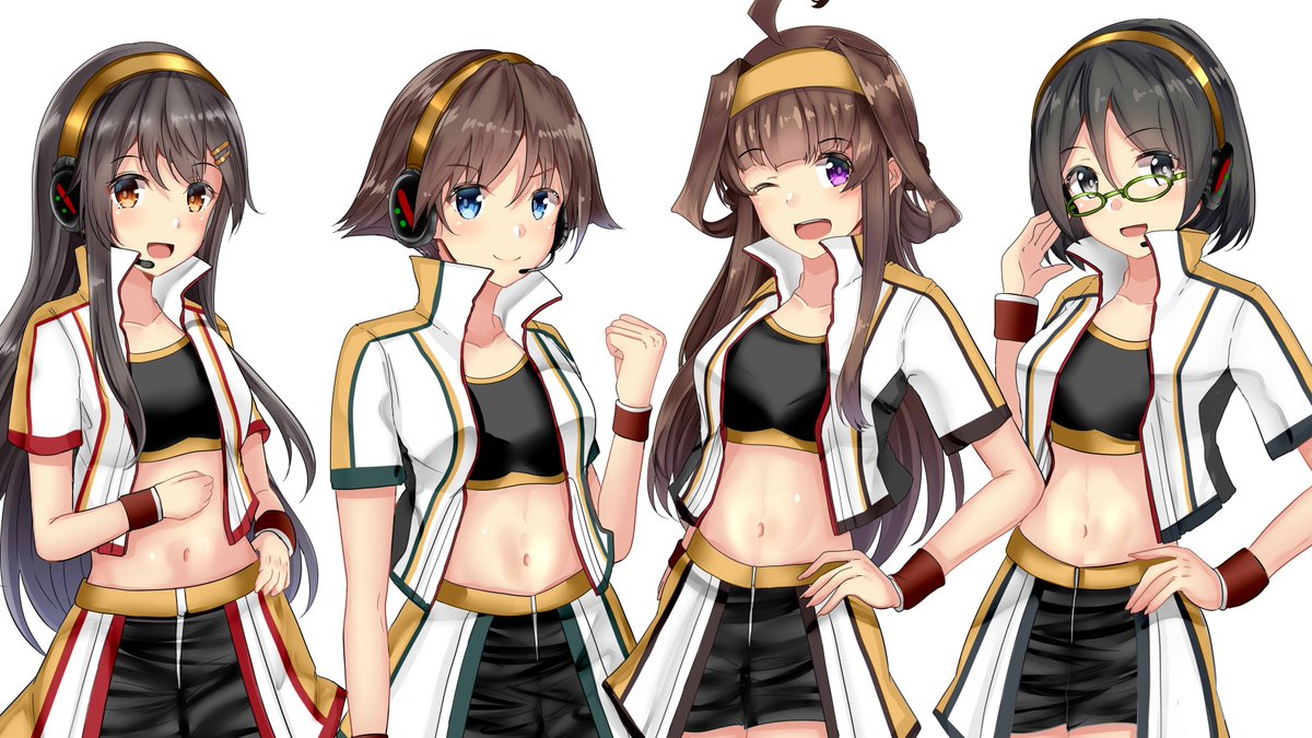榛名(艦これ) ,比叡(艦これ) ,霧島(艦これ) ,金剛(艦これ) 「おはようございます<m(__)m>瑞フェスの熱が冷めぬまま、朝を迎え」|火村 モリタカ＠/5月COMITIA144（B51a)/その次は神戸かわさき10のイラスト