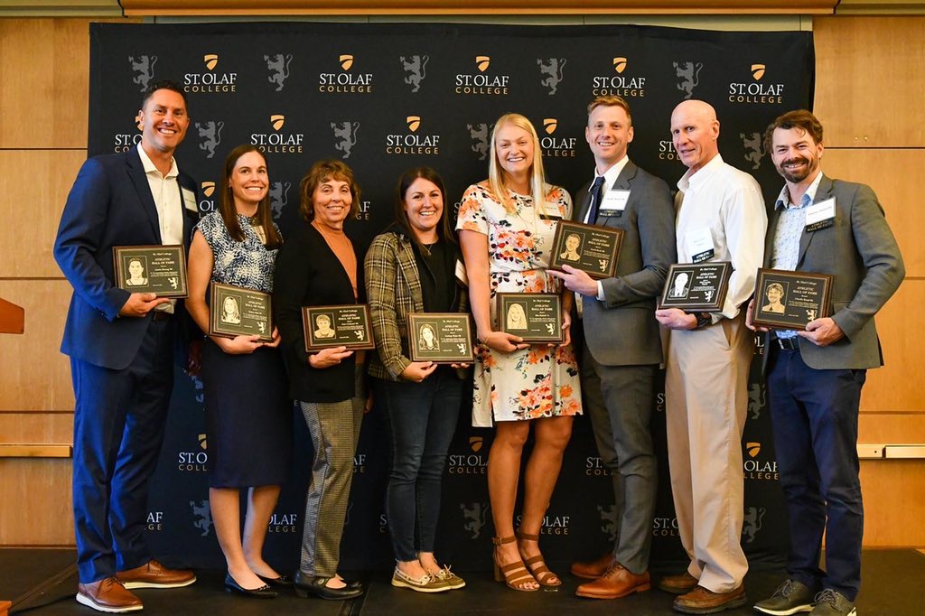 St. Olaf Athletics (@stolafathletics) on Twitter photo It was an especially great day to be an Ole, as we inducted 8️⃣ all-time greats into the <a href="/StOlaf/">St. Olaf College</a> Athletic Hall of Fame! 🦁
Justin Herzog ‘99
Kelsey Watt ‘07
Pete Cathcart ‘06
Lindsay Weier ‘06
Kim Smisek ‘11
Jacob Koch ‘09
Phil Lundin
Charlie Ruud ‘04
#UmYahYah | #HCFW22 It was an especially great day to be an Ole, as we inducted 8️⃣ all-time greats into the <a href="/StOlaf/">St. Olaf College</a> Athletic Hall of Fame! 🦁
Justin Herzog ‘99
Kelsey Watt ‘07
Pete Cathcart ‘06
Lindsay Weier ‘06
Kim Smisek ‘11
Jacob Koch ‘09
Phil Lundin
Charlie Ruud ‘04
#UmYahYah | #HCFW22