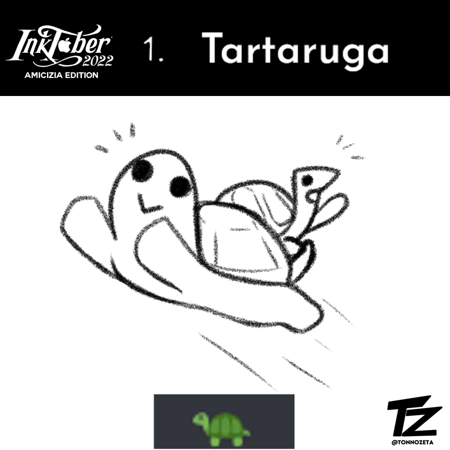 Tonnozeta's tweet photo. Ed anche questa volta, assurdi ritardi.
Però inizia l'Inktober: Amicizia Edition!
I temi giornalieri sono pensati da un mio caro amico (@Dynamo_Zak), andando avanti li scoprirete tutti!

1. Tartaruga https://t.co/CLbUV4Gooa