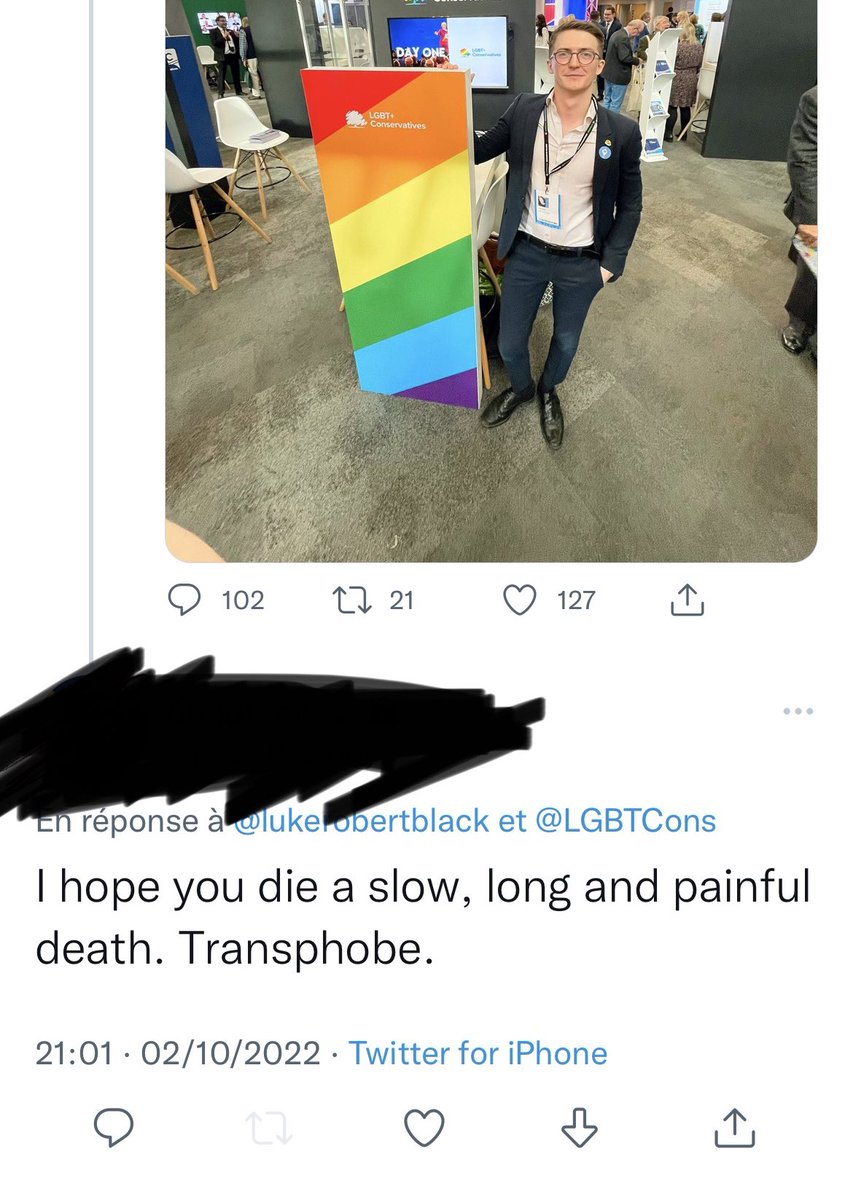 lukerobertblack's tweet photo. Thanks Labour councillor, I’ve reported you. Hiding your @ - not encouraging a pile on you but wanted to show this is what I have to deal with, for daring to be a gay man and not voting Labour.

BTW this isn’t how you convince people to vote for you, @UKLabour. You don’t own me. https://t.co/EGaUT8ghG3