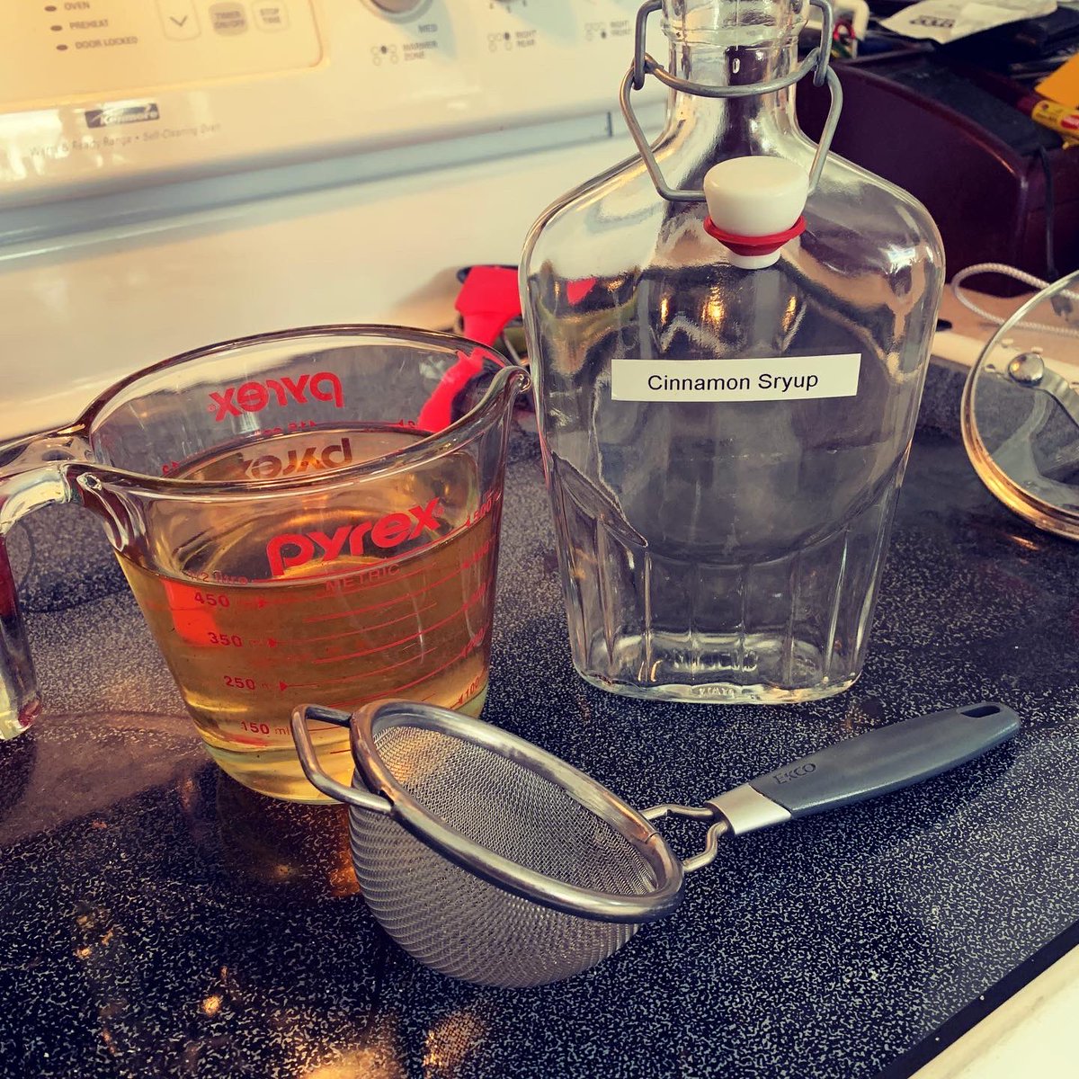 therumtrader's tweet photo. Syrup Sunday! Recipes from #SmugglersCoveSF, restocked the syrups used most. Simple/Honey/Demerara take a few minutes; Vanilla/Cinnamon, steep for hours taking longer.

#tikicocktails #tikidrinks #tikitime #tikibars #cocktailsyrups #demarasyrup #baressentials #honemadesyrups https://t.co/ZKvRiS2Ogf