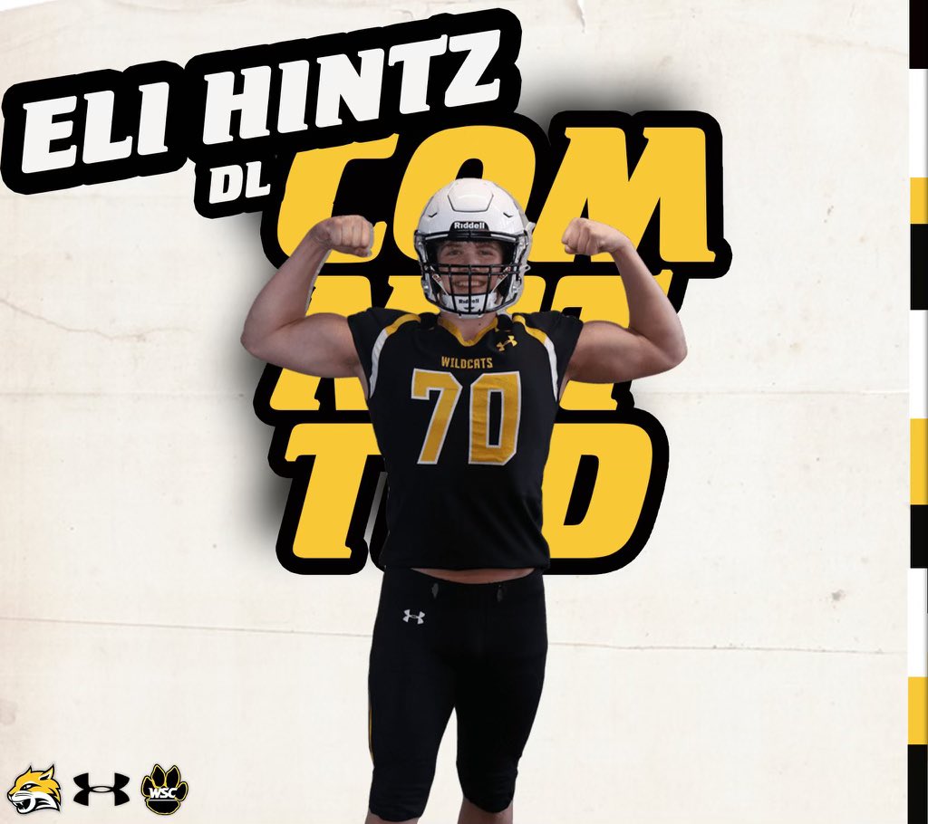 big_mans_eli's tweet photo. After a lot of thinking and consideration, I have decided to verbally commit to the @wscwildcats to continue my acedemic and athletic journey. #GoCats🐯 https://t.co/oJFcHb0NYT