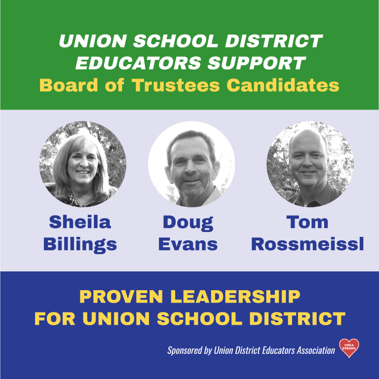 UDEAstrong's tweet photo. UDEA is proud to support Union School District's three incumbent Board of Trustee candidates for re-election in November! #WeAreCTA https://t.co/WvwPKS0J7U