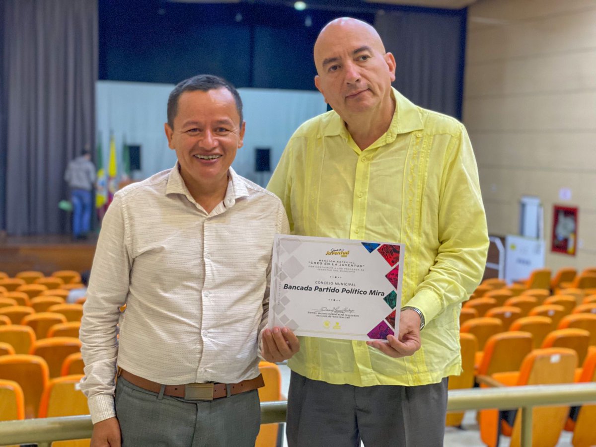 Felicitamos a los Consejeros de Juventud y agradecemos a la Administración Municipal por este reconocimiento a la Bancada del Partido Político MIRA. Seguiremos trabajando por por la juventud.
<a href="/PartidoMIRA/">Partido MIRA</a>