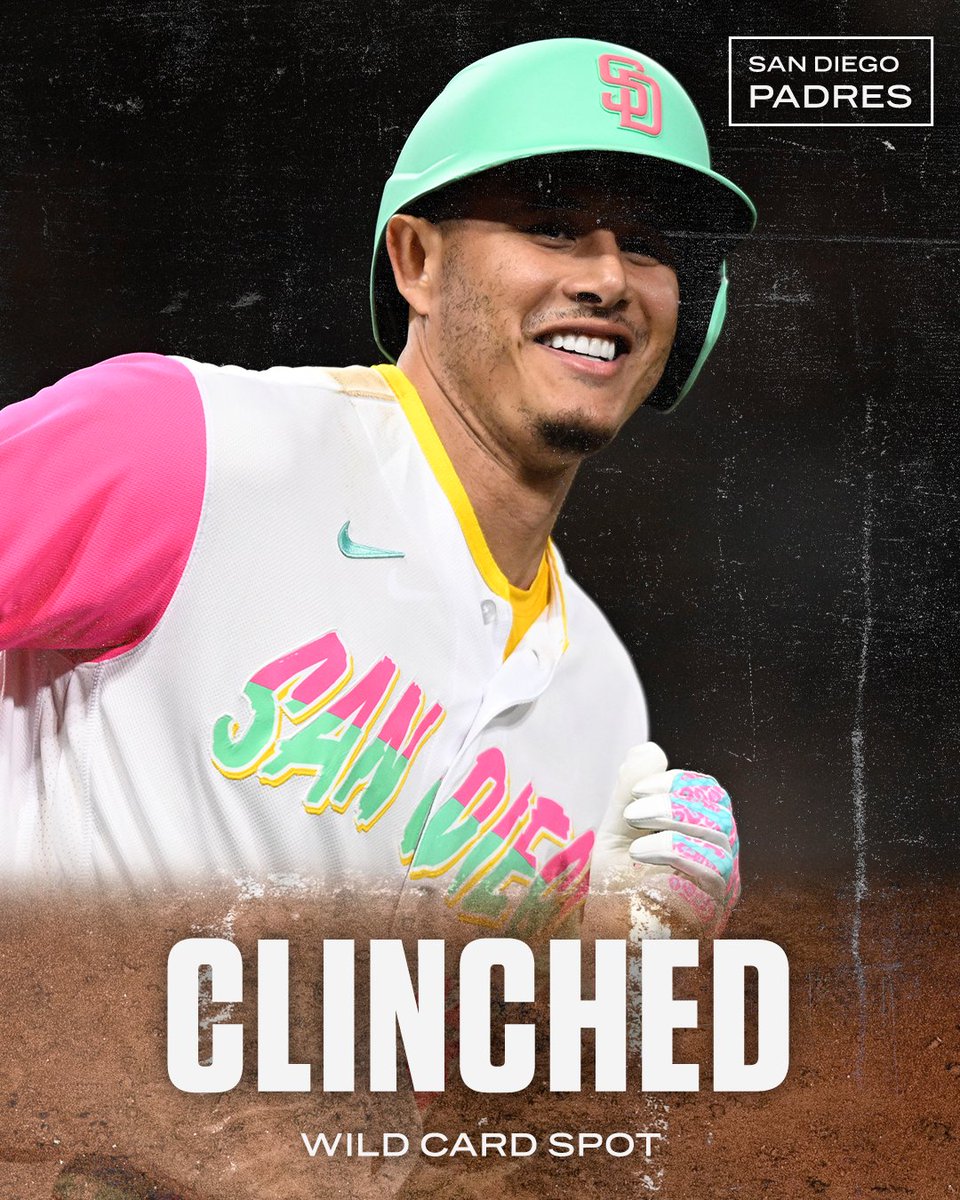 espn's tweet photo. The Padres have clinched a playoff berth 🔒 https://t.co/vRswzdQp9Z