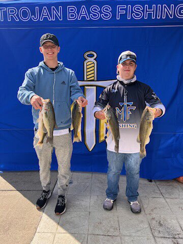 trojanfishing's tweet photo. Big congratulations to Charlie and Beau for winning the 2022 Macon Co. Bass Tournament on Sept. 28 on Lake Decatur! Our Trojans finished 1st, 4th and 6th overall! https://t.co/LFHnBpoFqp