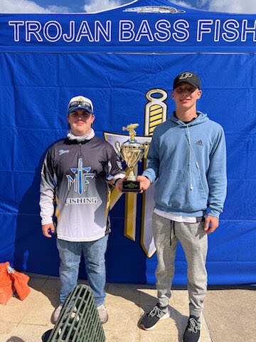 trojanfishing's tweet photo. Big congratulations to Charlie and Beau for winning the 2022 Macon Co. Bass Tournament on Sept. 28 on Lake Decatur! Our Trojans finished 1st, 4th and 6th overall! https://t.co/LFHnBpoFqp