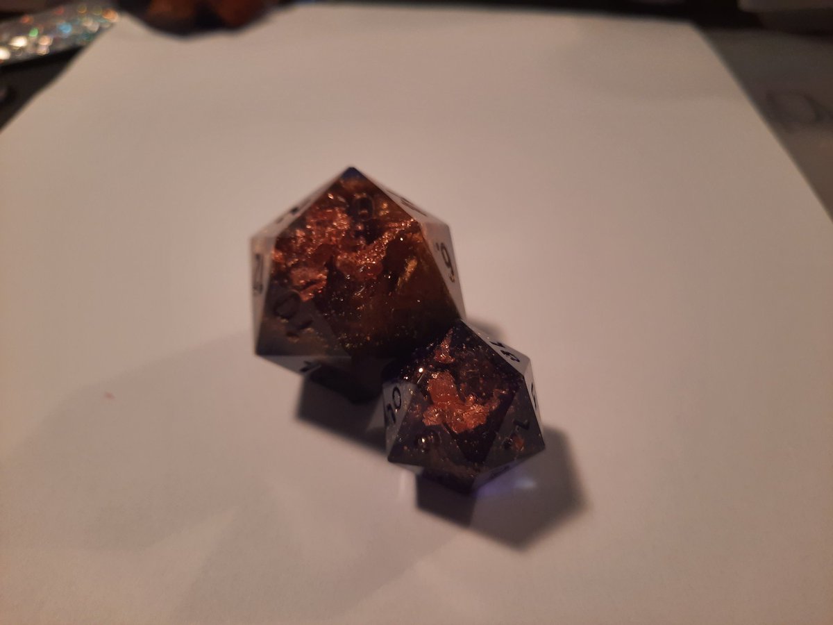 Deadderson's tweet photo. Yessss, fresh space dice for @OdmWrites, based on the Carina Nebula! #handmadedice https://t.co/KiRvoQY9Vu