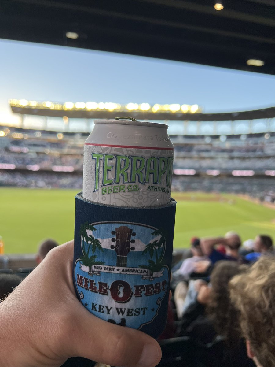 dirt_georgia's tweet photo. @Mile0Fest coozie to keep the beer cold tonight.  Go Braves! https://t.co/ieRBCxjIxt