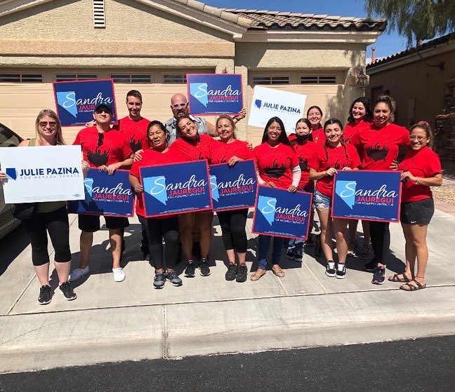 NVLatinoLeg's tweet photo. Great show of support our @NevadaHLC member @sandra4nv and @pazina_julie 🎉 We had a great #Pupusa Lunch before launch 🫓 #NVLeg #Win2020 https://t.co/4UK6IMhKRQ