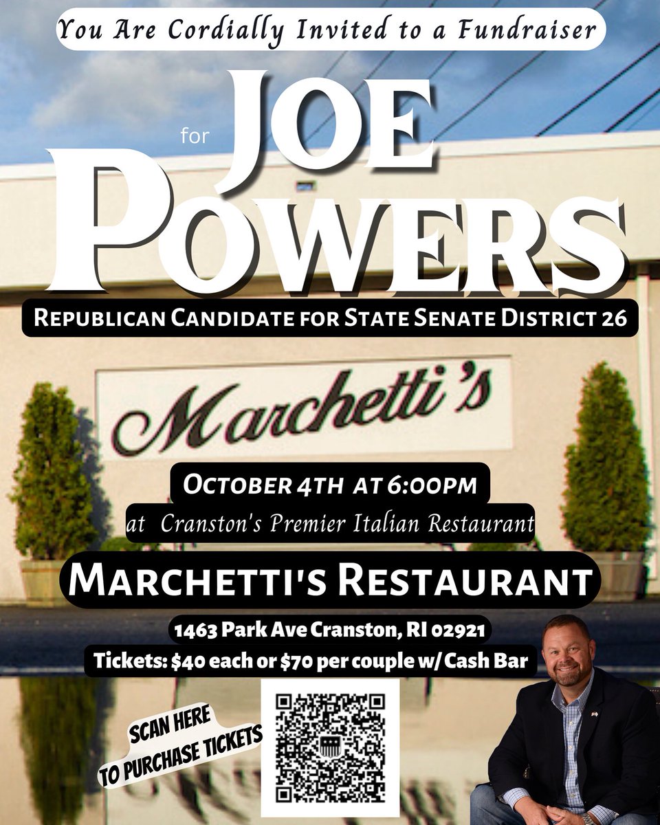 RIChairEmeritus's tweet photo. My next event for a Meet &amp; Greet is this Tuesday, Oct 4th at the Premier Italian Restaurant in Cranston, @MarchettisRest starting at 6pm! #risenate #risenate26 #cranstongop #redwave2022 #rirepublicanparty #LeadRight #rhodeislandgop https://t.co/YvDjLxDZGZ