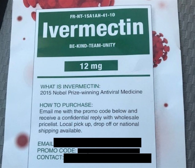 InfoNewsKam's tweet photo. Interior Health issues warning about ivermectin after flyers distributed in Kelowna #Kelowna https://t.co/IiYIUXZJV8 https://t.co/BQ8KxsVbt2